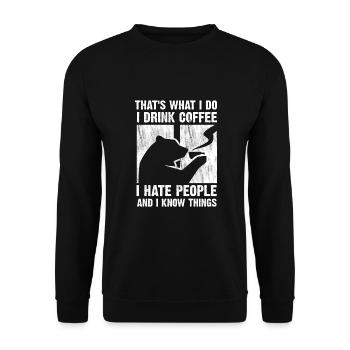 Bear That s What I Do I Drink Coffee - Unisex Sweatshirt - black - Front - Alina (178cm) & Michal (187cm)