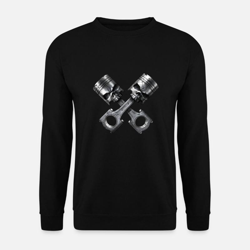 Totenkopf Motor Kolben - Unisex Pullover - Schwarz