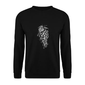 Skull grapes - Unisex Sweatshirt - black - Front - Alina (178cm) & Michal (187cm)