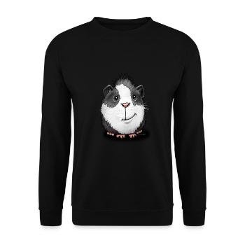 Freches Meerschweinchen - Unisex Pullover - Schwarz - Vorne - Alina (178cm) & Michal (187cm)