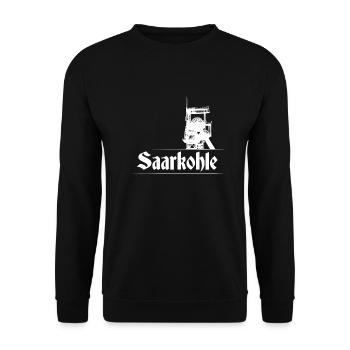 Saarkohle Zeche Kumpel Bergbau Kohleabbau - Unisex Pullover - Schwarz - Vorne - Alina (178cm) & Michal (187cm)