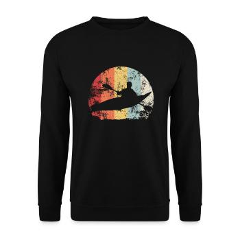 Kayaking Retro - Unisex Sweatshirt - black - Front - Alina (178cm) & Michal (187cm)