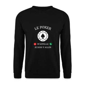 t shirt poker m'appelle humour poker homme cadeau - Sweat-shirt Unisexe - noir - Devant - Alina (178cm) & Michal (187cm)