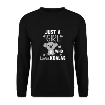 Juste une fille qui aime Koalas doux Koala - Sweat-shirt Unisexe - noir - Devant - Alina (178cm) & Michal (187cm)