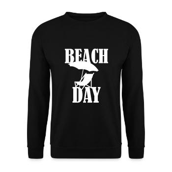 Beach Day Liegestuhl - Unisex Pullover - Schwarz - Vorne - Alina (178cm) & Michal (187cm)