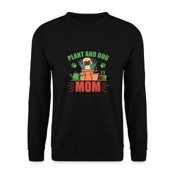 Plant an dog mom plantes Mops jardin - Sweat-shirt Unisexe - noir - Devant - Alina (178cm) & Michal (187cm)