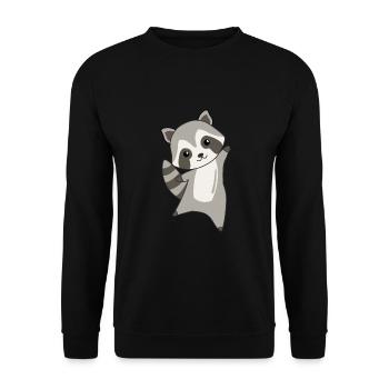 Waschbär süße Tiere Kinder Geschenkidee - Unisex Sweatshirt - black - Front - Alina (178cm) & Michal (187cm)
