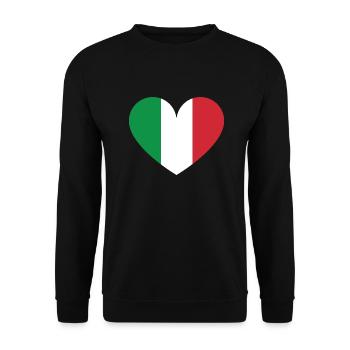 Italy Flag Country Italia Italians Heart Flag - Unisex Sweatshirt - black - Front - Alina (178cm) & Michal (187cm)