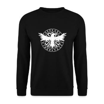 Wikinger-Rune Geschenk für einen Wikinger Krieger - Unisex Pullover - Schwarz - Vorne - Alina (178cm) & Michal (187cm)