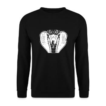 Cobra Schlangen retro vintage black Grafik Design - Unisex Pullover - Schwarz - Vorne - Alina (178cm) & Michal (187cm)