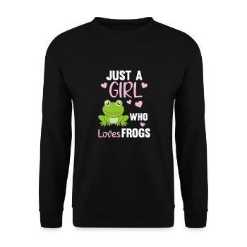 Juste une fille qui aime Frogs la grenouille - Sweat-shirt Unisexe - noir - Devant - Alina (178cm) & Michal (187cm)
