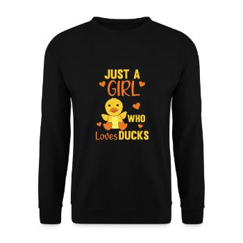 Just a Girl who loves ducks cute ducks for girls - Unisex Sweatshirt - black - Front - Alina (178cm) & Michal (187cm)