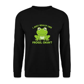 Frog favorite animal sweet frogs for animal lover - Unisex Sweatshirt - black - Front - Alina (178cm) & Michal (187cm)