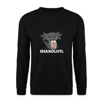Snaxolotl Axolotl Bubble Tea Liebhaber süße Tiere - Unisex Pullover - Schwarz - Vorne - Alina (178cm) & Michal (187cm)