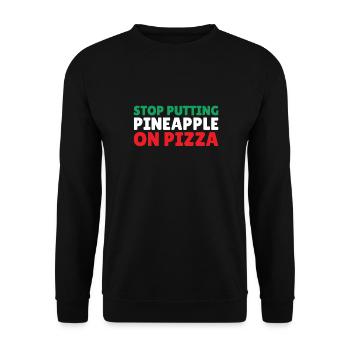 Italien Pizzas Italienisch keine Ananas auf Pizza - Unisex Pullover - Schwarz - Vorne - Alina (178cm) & Michal (187cm)