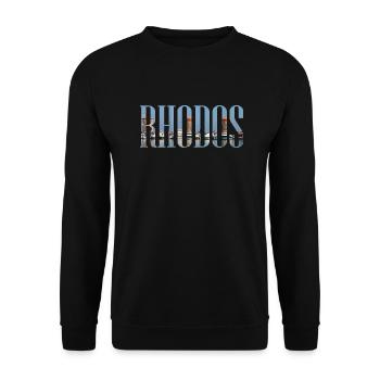 Rhodes vacances avec plage, Moulins à vent Grèce - Sweat-shirt Unisexe - noir - Devant - Alina (178cm) & Michal (187cm)