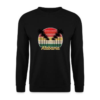 Beach Lover - Retro Alabama - Summer Grunge - Unisex Pullover - Schwarz - Vorne - Alina (178cm) & Michal (187cm)