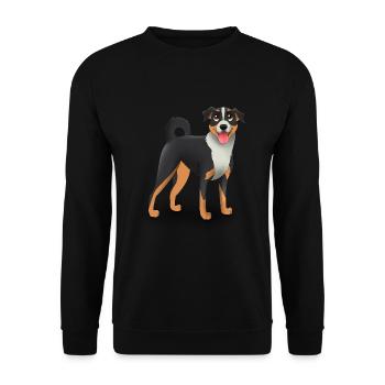 Appenzeller Sennenhund Hund Appenzeller Sennenhund - Unisex Pullover - Schwarz - Vorne - Alina (178cm) & Michal (187cm)