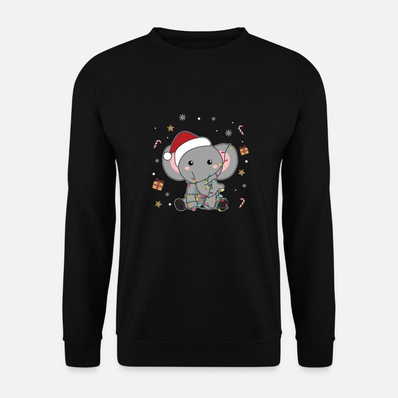 Elefant Weihnachten Schnee Winter Tiere Elefanten - Unisex Pullover - Schwarz