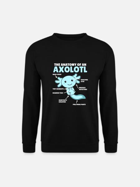 Axolotl Erklärung Anatomy of an Axolotl - Unisex Pullover - Schwarz