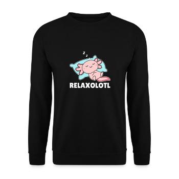 Relaxolotl Axolotl lovers sweet animals relax - Unisex Sweatshirt - black - Front - Alina (178cm) & Michal (187cm)