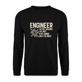 Engineer I'm not Arguing - Unisex Pullover - Schwarz - Vorne - Alina (178cm) & Michal (187cm)