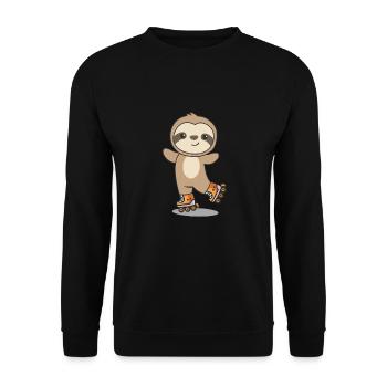 Paresseux patins à roulettes animaux amusants rouler - Sweat-shirt Unisexe - noir - Devant - Alina (178cm) & Michal (187cm)