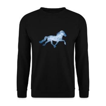 Isländer Rennpass Gletscher 2 - Unisex Pullover - Schwarz - Vorne - Alina (178cm) & Michal (187cm)