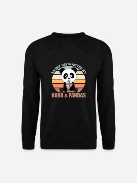 Bubble Tea Panda chocolat animaux doux Boba - Sweat-shirt Unisexe - noir