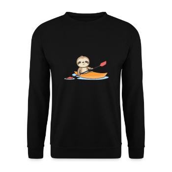 Sloth Kayak Team Fun Sloth Paddle - Unisex Sweatshirt - black - Front - Alina (178cm) & Michal (187cm)