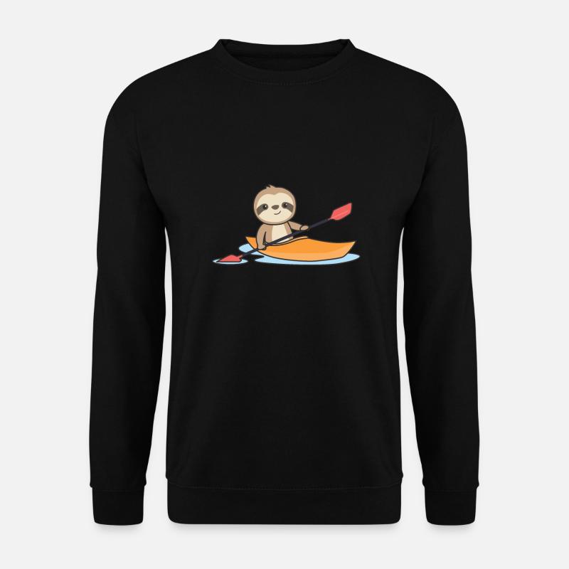 Faultier Kajak Team lustige Faultiere paddeln - Unisex Pullover - Schwarz