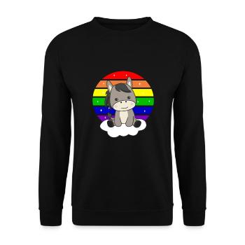 Rainbow donkey cute donkey for kids - Unisex Sweatshirt - black - Front - Alina (178cm) & Michal (187cm)