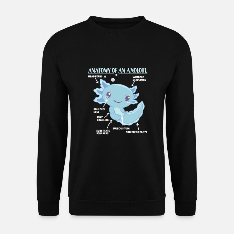 Axolotl Erklärung Anatomy of an Axolotl - Unisex Pullover - Schwarz