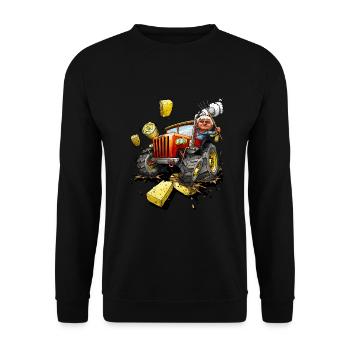 Tractor Farmer Farm Country Life Gift - Unisex Sweatshirt - black - Front - Alina (178cm) & Michal (187cm)