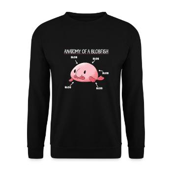 Blobfish Explanation Anatomy of an Blobfish - Unisex Sweatshirt - black - Front - Alina (178cm) & Michal (187cm)