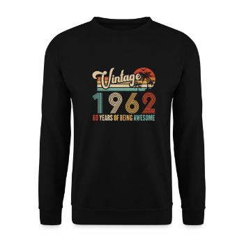 Vintage 1962 Anniversary 60 Years To be Awesome - Unisex Sweatshirt - black - Front - Alina (178cm) & Michal (187cm)