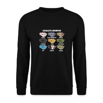 Axolotls aus der Welt süße Tiere Axolotl Arten - Unisex Pullover - Schwarz - Vorne - Alina (178cm) & Michal (187cm)
