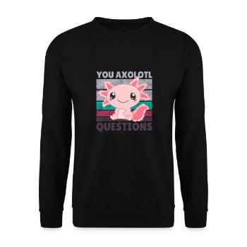 Axolotl lovers cute animals children axolotl - Unisex Sweatshirt - black - Front - Alina (178cm) & Michal (187cm)