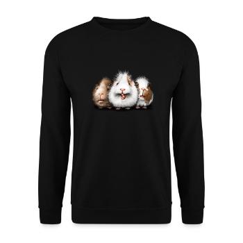 Mignon cochon d’Inde Amis Cadeau - Sweat-shirt Unisexe - noir - Devant - Alina (178cm) & Michal (187cm)