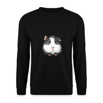 Cochon d’Inde doux Angora Coronet Rosette - Sweat-shirt Unisexe - noir - Devant - Alina (178cm) & Michal (187cm)