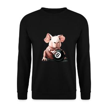 Skinny Pig Cochon Cochon Boule de Billard Drôle - Sweat-shirt Unisexe - noir - Devant - Alina (178cm) & Michal (187cm)