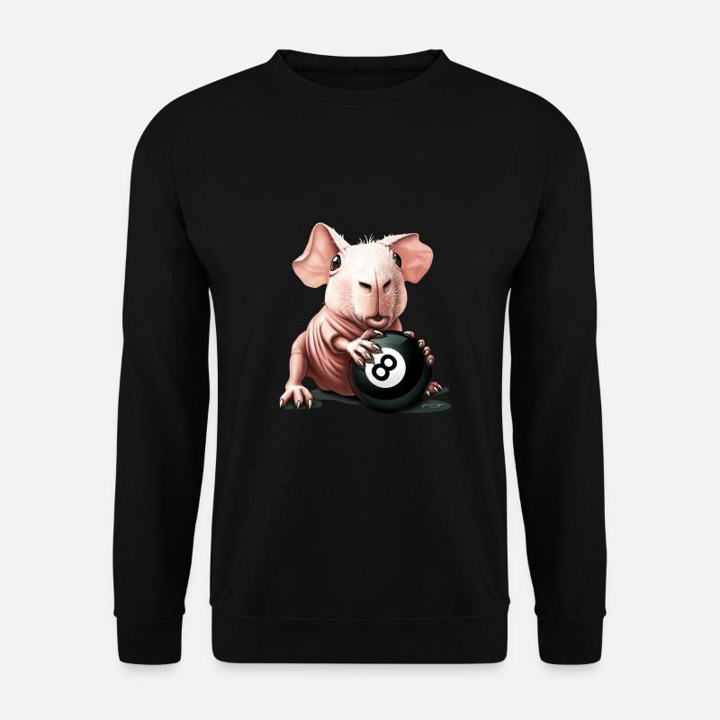 Skinny Pig Meerschweinchen Billiard Kugel lustig - Unisex Pullover - Schwarz