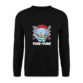 Japonais Axolotl Ramen kawaii Nouilles Axolotls - Sweat-shirt Unisexe - noir - Devant - Alina (178cm) & Michal (187cm)