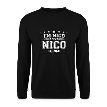 Nico - Unisex Pullover - Schwarz - Vorne - Alina (178cm) & Michal (187cm)