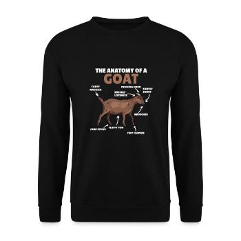 Explication de l’anatomie d’une chèvre mignonne - Sweat-shirt Unisexe - noir - Devant - Alina (178cm) & Michal (187cm)