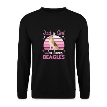 Nur ein Mädchen das Beagles liebt - süßer Hund - Unisex Pullover - Schwarz - Vorne - Alina (178cm) & Michal (187cm)