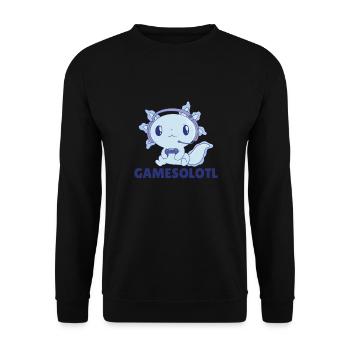 Gamesolotl funny axolotl word game for gamers - Unisex Sweatshirt - black - Front - Alina (178cm) & Michal (187cm)