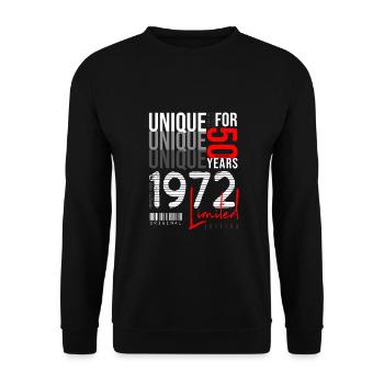 50. Geburtstag Geburtsjahr 1972 2022 - Unisex Pullover - Schwarz - Vorne - Alina (178cm) & Michal (187cm)