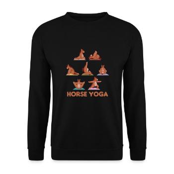 Horse Yoga doux chevaux faire du sport Horse Yoga - Sweat-shirt Unisexe - noir - Devant - Alina (178cm) & Michal (187cm)