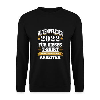 Altenpfleger 2022 - Unisex Pullover - Schwarz - Vorne - Alina (178cm) & Michal (187cm)